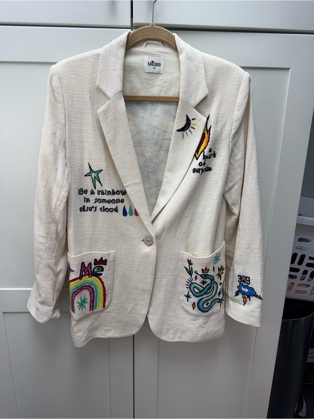 ME369 Freya Enlightenment Embroidered Linen Blazer Jacket XS - Picture 4 of 15